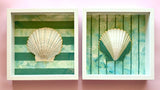 Hand-Painted Framed Shell Art