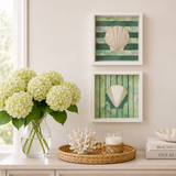 Hand-Painted Framed Shell Art