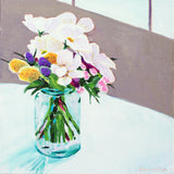 Original Painting - Jar of Flowers - Acrylic in 10"x10" Canvas