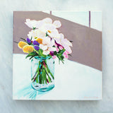 Original Painting - Jar of Flowers - Acrylic in 10"x10" Canvas