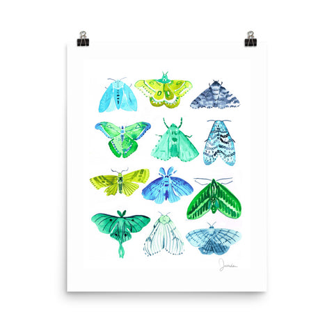 Moonlighting Moths Art Print