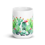 Norah's Cactus Garden Large White Glossy Mug